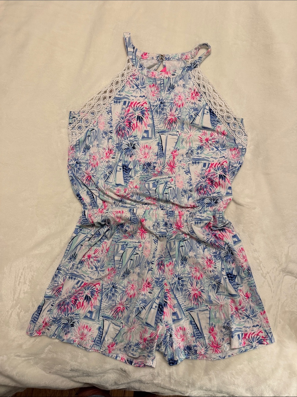 Lilly Pulitzer Pink & Lala Romper Sea to Shining Sea
